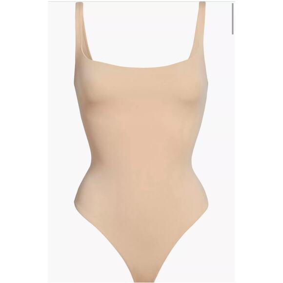 SKIMS Womens Fits Everybody Square Neck Bodysuit size large tan color - Picture 1 of 4